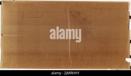 Jansen Hermann (1869-1945), agrandissement de la ville de Burga (1944) : carte d'arpentage en 3 parties, partie C 1 : 5000. Coupure lumineuse sur transparent, 77 x 144,3 cm (y compris les bords de balayage) Jansen Hermann (1869-1945): Stadterweiterung Burgas Banque D'Images