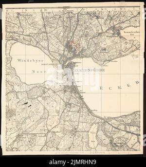 Jansen Hermann (1869-1945), plan de développement Eckernförde (1940): Carte de table de mesure élargie 1: 10000. Coloré sur photo sur carton, 82,4 x 76,6 cm (y compris les bords de balayage) Jansen Hermann (1869-1945): Bebauungsplan Eckernförde Banque D'Images