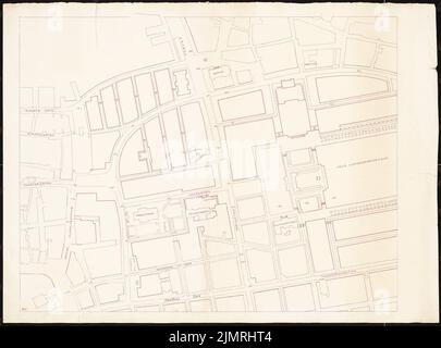 Jansen Hermann (1869-1945), plan de développement partiel, Bergen (1916-1916): Département 1: 1000, phase 1. Lithographie sur carton, 75,7 x 102,3 cm (y compris les bords de balayage) Jansen Hermann (1869-1945): Teilbebauungsplan, Bergen Banque D'Images