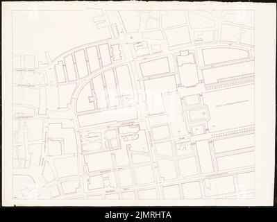 Jansen Hermann (1869-1945), plan de développement partiel, Bergen (1916-1916): Département 1: 1000, phase 1. Lithographie sur carton, 75,4 x 100,2 cm (y compris les bords de balayage) Jansen Hermann (1869-1945): Teilbebauungsplan, Bergen Banque D'Images