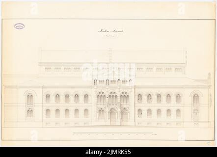 WANSTRAT A., Hoftheater à Braunschweig (1858): Vue latérale. Tuche aquarelle sur papier, 65,6 x 96,7 cm (y compris les bords de balayage) Wanstrat A. : Hoftheater, Braunschweig Banque D'Images