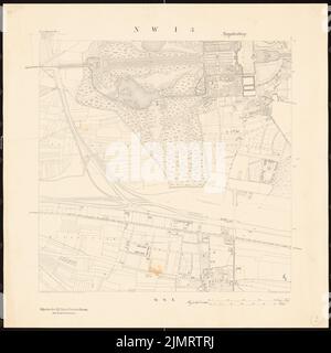 Jansen Hermann (1869-1945), Plan de construction Munich-Hirschau (1902): Carte cadastrale 1: 5000. Pression sur papier, 60,8 x 60,8 cm (y compris les bords de balayage) Jansen Hermann (1869-1945): Bebauungsplan München-Hirschau Banque D'Images