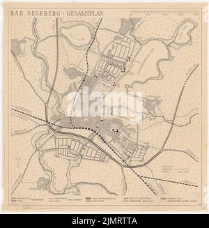 Jansen Hermann (1869-1945), plan de développement Bad Segeberg (18 janvier 1939): Plan d'ensemble 1: 10000. Encre sur transparent, 62,9 x 61,3 cm (y compris les bords de balayage) Jansen Hermann (1869-1945): Bebauungsplan Bad Segeberg Banque D'Images