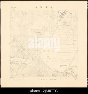 Jansen Hermann (1869-1945), Plan de construction Munich-Hirschau (1913): Nymphenburg, carte cadastrale 1: 5000. Pression sur papier, 60,7 x 60,6 cm (y compris les bords de balayage) Jansen Hermann (1869-1945): Bebauungsplan München-Hirschau Banque D'Images