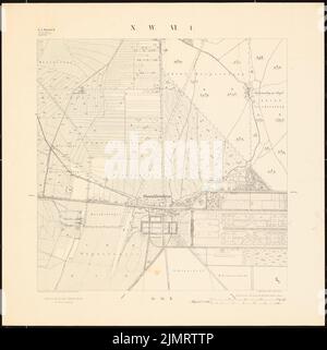 Jansen Hermann (1869-1945), Plan de construction Munich-Hirschau (1906): Oberschleißheim, carte cadastrale 1: 5000. Impression sur papier, 60,6 x 60,5 cm (y compris les bords de numérisation) Jansen Hermann (1869-1945): Bebauungsplan München-Hirschau Banque D'Images