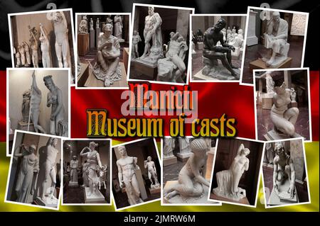 Le Musée des moulages (für Abgüsse) des statues classiques est une collection de moulages en plâtre de sculptures anciennes à Munich Banque D'Images
