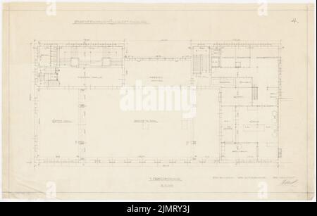 Blunck Erich (1872-1950), maison étudiante de l'Université technique Berlin-Charlottenburg (1930): Grundriss 1st étage 1: 100. Crayon sur transparent, 42,3 x 66,2 cm (y compris les bords de balayage) Blunck Erich (1872-1950): Studententenhaus der Technischen Hochschule Berlin-Charlottenburg Banque D'Images