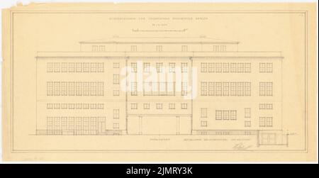 Blunck Erich (1872-1950), Maison étudiante de l'Université technique Berlin-Charlottenburg (1930): RISS: Hof View 1: 100. Crayon sur transparent, 34,4 x 67 cm (y compris les bords de balayage) Blunck Erich (1872-1950): Studententenhaus der Technischen Hochschule Berlin-Charlottenburg Banque D'Images