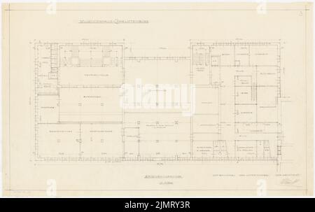 Blunck Erich (1872-1950), Maison étudiante de l'Université technique de Berlin-Charlottenburg (1930): Plan d'étage étages intermédiaires 1: 100. Crayon sur transparent, 41,8 x 66,5 cm (y compris les bords de balayage) Blunck Erich (1872-1950): Studententenhaus der Technischen Hochschule Berlin-Charlottenburg Banque D'Images