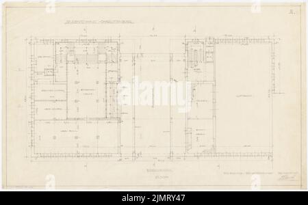 Blunck Erich (1872-1950), Maison étudiante de l'Université technique de Berlin-Charlottenburg (1930): Grundriss Earth Floor 1: 100. Crayon sur transparent, 40,6 x 65,3 cm (y compris les bords de balayage) Blunck Erich (1872-1950): Studententenhaus der Technischen Hochschule Berlin-Charlottenburg Banque D'Images