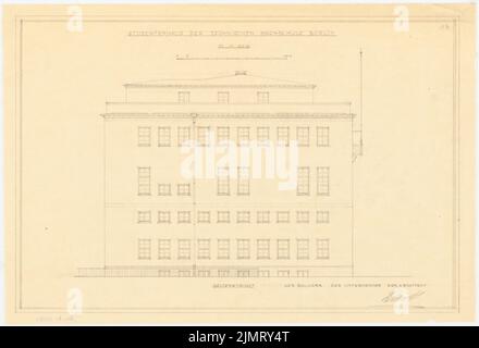 Blunck Erich (1872-1950), Maison étudiante de l'Université technique de Berlin-Charlottenburg (1930): Rissing: Seiten View 1: 100. Crayon sur transparent, 32,8 x 48,1 cm (y compris les bords de balayage) Blunck Erich (1872-1950): Studententenhaus der Technischen Hochschule Berlin-Charlottenburg Banque D'Images