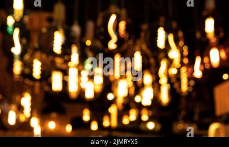 arrière-plan abstrait des lampes edison défocased Banque D'Images