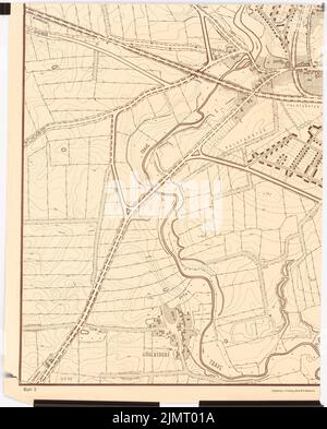 Jansen Hermann (1869-1945), plan de développement Bad Segeberg (20.08.1927) : Département du Nord-Ouest et du Sud-Ouest partie 1 : 2500. Pression sur carton, 112,8 x 90,7 cm (y compris les bords de balayage) Jansen Hermann (1869-1945): Bebauungsplan Bad Segeberg Banque D'Images