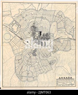 Jansen Hermann (1869-1945), plan de développement total Ankara (1928-1928): Plan de base 1: 4000. Pression sur papier, 214,7 x 187,1 cm (y compris les bords de balayage) Jansen Hermann (1869-1945): Gesamtbebauungsplan Ankara Banque D'Images