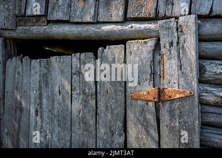 Détails d'une ancienne grange abandonnée dans les régions rurales du Canada Banque D'Images