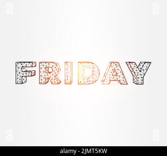 Illustration de l'inscription « Low Poly » du vendredi sur fond blanc Banque D'Images