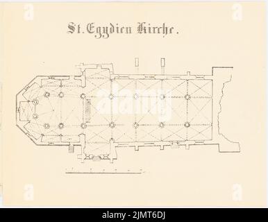 Architecte inconnu, Saint-Egydien-Kirche (sans date): Échelle du plan d'étage (pied). Pression sur le papier, 19,8 x 25,4 cm (y compris les bords de numérisation) N. : Saint-Egydien-Kirche Banque D'Images