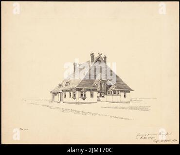 Solf & Wichards, Strandhaus, Boltenhagen (1904) : vue en perspective. Encre sur papier, 32,8 x 40,5 cm (y compris les bords de numérisation) Solf & Wichards : Strandhaus, Boltenhagen Banque D'Images