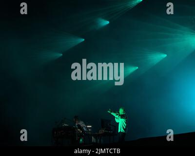 Oxfordshire, Royaume-Uni. 7th août 2022. Underworld Headline le dernier jour du Wilderness Festival, Cornbury Park, Oxfordshire. Crédit : Andrew Walmsley/Alamy Live News Banque D'Images