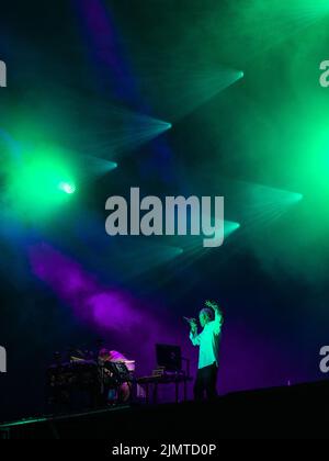 Oxfordshire, Royaume-Uni. 7th août 2022. Underworld Headline le dernier jour du Wilderness Festival, Cornbury Park, Oxfordshire. Crédit : Andrew Walmsley/Alamy Live News Banque D'Images