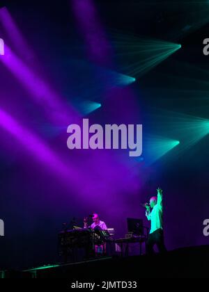 Oxfordshire, Royaume-Uni. 7th août 2022. Underworld Headline le dernier jour du Wilderness Festival, Cornbury Park, Oxfordshire. Crédit : Andrew Walmsley/Alamy Live News Banque D'Images