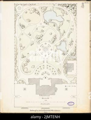 Hausmann Hans, sujet provincial. Concours Schinkel 1897 (1897): Plan du site 1: 500. Tusche aquarelle sur la boîte, 65,1 x 52,2 cm (y compris les bords de balayage) Hausmann Hans : Provincial-Ständehaus. Schinkelwettbewerb 1897 Banque D'Images