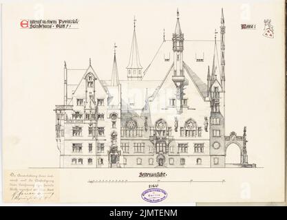 Hausmann Hans, sujet provincial. Concours Schinkel 1897 (1897) : façade de S. View 1 : 200. Tusche aquarelle sur la boîte, 31,9 x 44,3 cm (y compris les bords de balayage) Hausmann Hans : Provincial-Ständehaus. Schinkelwettbewerb 1897 Banque D'Images