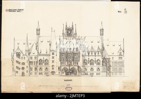 Hausmann Hans, sujet provincial. Concours Schinkel 1897 (1897) : façade par O. Voir 1 : 150. Tusche aquarelle sur la boîte, 54,2 x 81,7 cm (y compris les bords de balayage) Hausmann Hans : Provincial-Ständehaus. Schinkelwettbewerb 1897 Banque D'Images