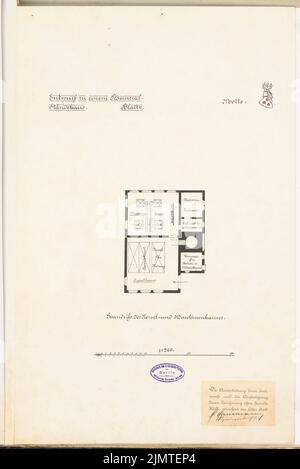 Hausmann Hans, sujet provincial. Concours Schinkel 1897 (1897): Kessel et machine House (plan d'étage) 1: 200. Encre sur carton, 52 x 34,7 cm (y compris les bords) Hausmann Hans : Provinzial-Ständehaus. Schinkelwettbewerb 1897 Banque D'Images