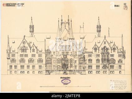 Hausmann Hans, sujet provincial. Concours Schinkel 1897 (1897) : façade par W. View 1 : 200. Tusche aquarelle sur la boîte, 38,8 x 54,8 cm (y compris les bords de balayage) Hausmann Hans : Provincial-Ständehaus. Schinkelwettbewerb 1897 Banque D'Images