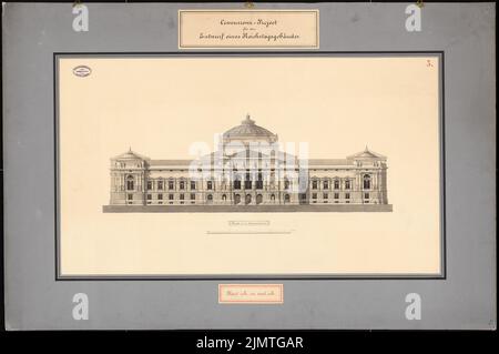 Stammann & Zinnow, Reichstag, Berlin. Deuxième compétition (1882): RISS back View Sommerstraße (aujourd'hui Scheidemannstrasse). Tuche aquarelle sur papier, sur carton, 80,6 x 121,2 cm (y compris les bords de numérisation) Stammann & Zinnow : Reichstag, Berlin. Zweiter Wettbewerb Banque D'Images