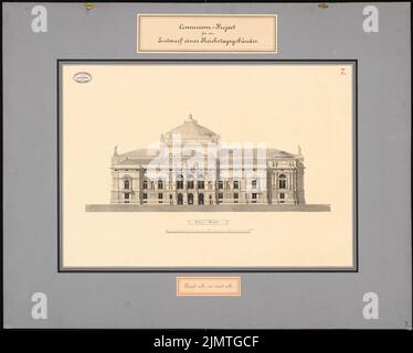 Stammann & Zinnow, Reichstag, Berlin. Deuxième compétition (1882) : vue latérale du RISS. Aquarelle de Tusche, en blanc sur papier, sur carton, 80,8 x 100,6 cm (y compris les bords de numérisation) Stammann & Zinnow : Reichstag, Berlin. Zweiter Wettbewerb Banque D'Images