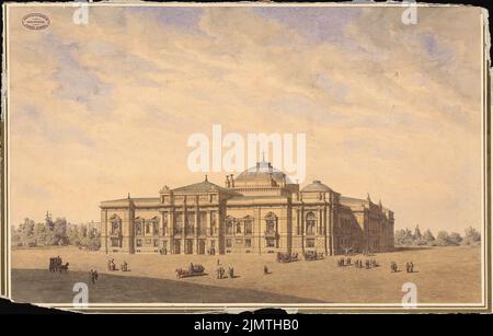 Stammann & Zinnow, Reichstag, Berlin. Deuxième compétition (1882) : vue de la porte de Brandebourg. Tuche aquarelle sur papier, sur carton, 52,7 x 82,6 cm (y compris les bords de numérisation) Stammann & Zinnow : Reichstag, Berlin. Zweiter Wettbewerb Banque D'Images