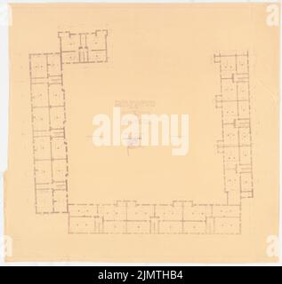 Zimmerreimer Paul, Attilahöhe, Berlin-Tempelhof (1929-1929): Arnulfstraße 72-75, Manteuffelstraße 33-34, Totilastraße 1-5: Grundriss KG. Rupture de lumière sur papier, 92,4 x 97,6 cm (y compris les bords de balayage) Zimmerreimer Paul (1875-1943): Siedlung Attilahöhe, Berlin-Tempelhof Banque D'Images