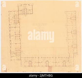 Zimmerreimer Paul, Attilahöhe, Berlin-Tempelhof (1929-1929): Arnulfstraße 72-75, Manteuffelstraße 33-34, Totilastraße 1-5: Grundriss EG. Crayon sur papier, 82,5 x 92,7 cm (y compris les bords de balayage) Zimmerreimer Paul (1875-1943): Siedlung Attilahöhe, Berlin-Tempelhof Banque D'Images