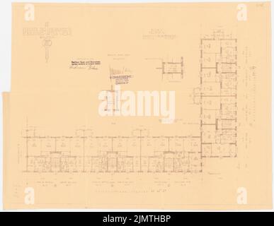 Zimmreimer Paul, Attilahöhe, Berlin-Tempelhof (1929-1929): Totilastraße 63-67, Wittekindstraße 77-79: Grundriss EG, Floor. Rupture de lumière sur papier, 59,1 x 76,2 cm (y compris les bords de balayage) Zimmerreimer Paul (1875-1943): Siedlung Attilahöhe, Berlin-Tempelhof Banque D'Images