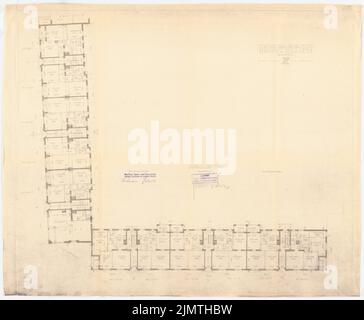 Zimmreimer Paul, Attilahöhe, Berlin-Tempelhof (1929-1929): Arnulfstraße 72-75, Manteuffelstraße 33-34: Grundriss EG (alternative). Rupture de lumière sur papier, 75,7 x 91,9 cm (y compris les bords de balayage) Zimmerreimer Paul (1875-1943): Siedlung Attilahöhe, Berlin-Tempelhof Banque D'Images