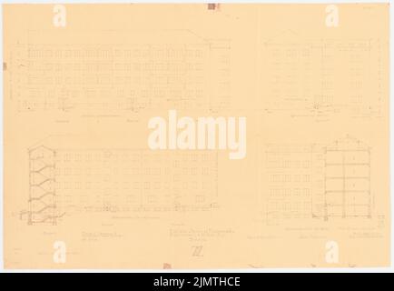 Zimmeimer Paul, localité Attilahöhe, Berlin-Tempelhof (1929-1929): Manteuffelstraße, Arnulfstraße, Totilastraße: Racine, côté de la cour. Rupture de lumière sur papier, 62,1 x 89,9 cm (y compris les bords de balayage) Zimmerreimer Paul (1875-1943): Siedlung Attilahöhe, Berlin-Tempelhof Banque D'Images