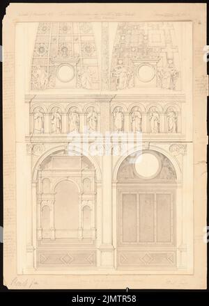 Strack Heinrich (1841-1912), S. Maria dans Busto Arsizio (sans dat.): Déchirement partiel délibéré de peinture de mur et de plafond. Tuche aquarelle sur la boîte, 45,1 x 32,2 cm (y compris les bords de balayage) Strack Heinrich (1841-1912): S. Maria dans Busto Arsizio Banque D'Images