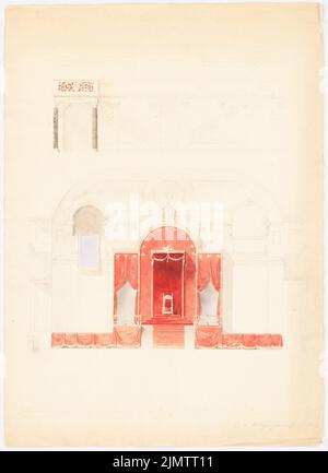 Stüler août (1800-1865), palais de Berlin. Salle blanche (1864) : trône d'hommage. Crayon aquarelle sur papier, 67,8 x 49,2 cm (y compris les bords de balayage) Stüler Friedrich août (1800-1865): Berliner Stadtschloss. Weißer Saal Banque D'Images