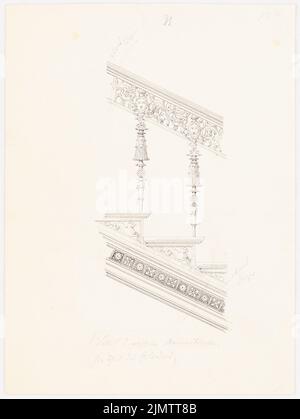 Stüler août (1800-1865), palais de Berlin. Escalier à la Saal blanche (sans DAT.): Rampe d'escalier. Encre sur papier, 23,8 x 17,9 cm (y compris les bords de numérisation) Stüler Friedrich August (1800-1865): Schloss Schwerin Banque D'Images