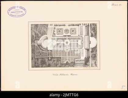 Tuckermann Wilhelm (1840-1918), Villa Albani, Rome (1871): Plan d'étage. Tusche aquarelle sur la boîte, 22,4 x 31,2 cm (y compris les bords de balayage) Tuckermann Wilhelm (1840-1918): Villa Albani, ROM Banque D'Images