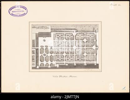 Tuckermann Wilhelm (1840-1918), Villa Medici, Rome (1871) : jardin Grundriss. Tusche aquarelle sur papier, 22,5 x 31,3 cm (y compris les bords de numérisation) Tuckermann Wilhelm (1840-1918): Villa Medici, ROM Banque D'Images