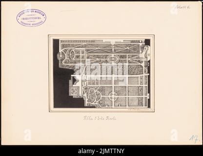 Tuckermann Wilhelm (1840-1918), Villa d'Este, Tivoli (1871): plan d'étage du jardin. Tusche aquarelle sur la boîte, 22,3 x 31 cm (y compris les bords du scan) Tuckermann Wilhelm (1840-1918): Villa d’Este, Tivoli Banque D'Images