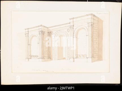 Schepcog Carl (1803-1885), Porta San Pietro à Pérouse (1 juin 1833): Vue perspective. Crayon aquarelle sur papier, 15,8 x 22,6 cm (y compris les bords de numérisation) Schepcog Carl (1803-1885): Porta San Pietro, Pérouse Banque D'Images