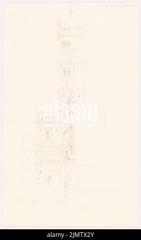 Schepcog Carl (1803-1885), église Saint-Quirin à Neuss (24 septembre 1835): Vue. Crayon sur carton, 18,9 x 11,6 cm (y compris les bords de balayage) Schepcog Carl (1803-1885): Kirche St. Quirin, Neuss Banque D'Images