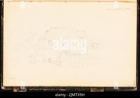 Schepcog Carl (1803-1885), carnet de croquis : Hoftor (22.03.1840): Perspective View. Crayon sur papier, 13,5 x 20,5 cm (y compris les bords de balayage) Schepcog Carl (1803-1885): Skizzenbuch: Hoftor Banque D'Images