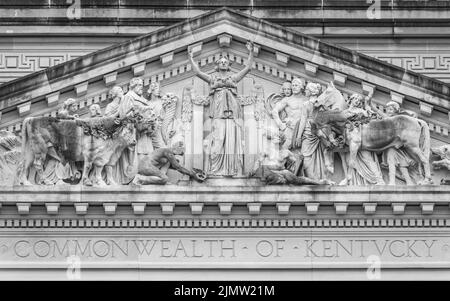 Pediment Kentucky State Capitol Building - Frankfort Banque D'Images