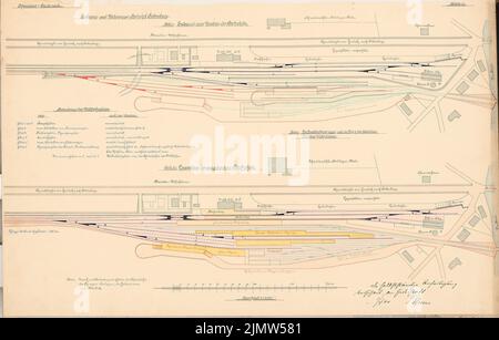 Blum Otto, chemin de fer de montagne silésien (1 avril 1900): Raising the Seitberg Bahnhof: Plans de localisation 1: 1000. Encre, aquarelle couleur encre sur la boîte, 43,5 x 68,3 cm (y compris les bords de balayage) Blum Otto : Schlesische Gebirgsbahn. Schinkelwettbewerb 1900 Banque D'Images