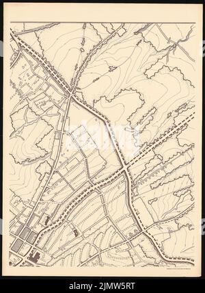 Jansen Hermann (1869-1945), Plan de développement Hagen (27 juillet 1932): Phase de construction ville Hagen 1: 2000 partie C. rupture sur carton, 136,6 x 100,4 cm (y compris les bords de balayage) Jansen Hermann (1869-1945): Hagen Bebauungsplan Banque D'Images